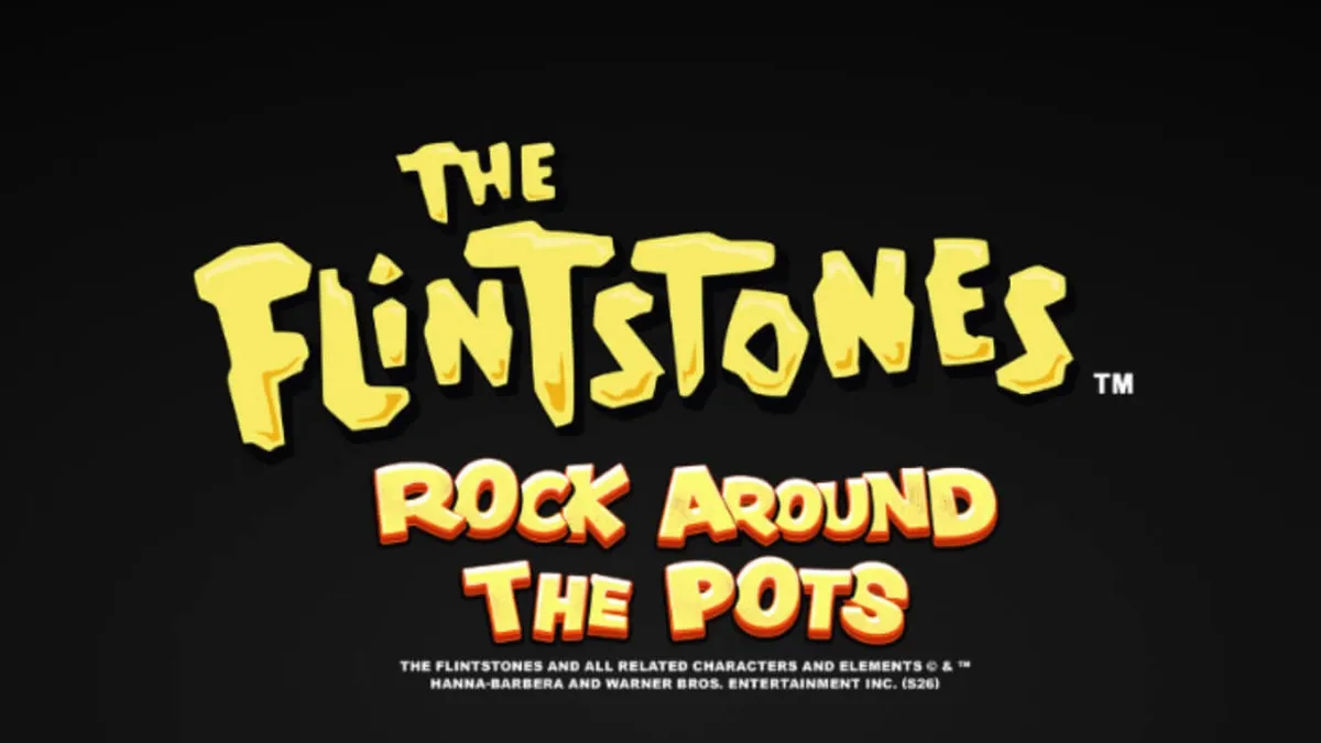 Tampilan antarmuka mobile game slot The Flintstones: Rock Around The Pots