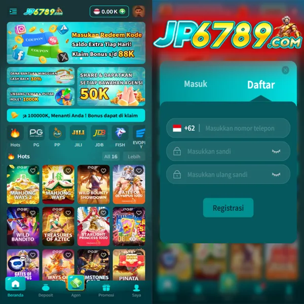 JP6789 Bonus Member Baru 100%